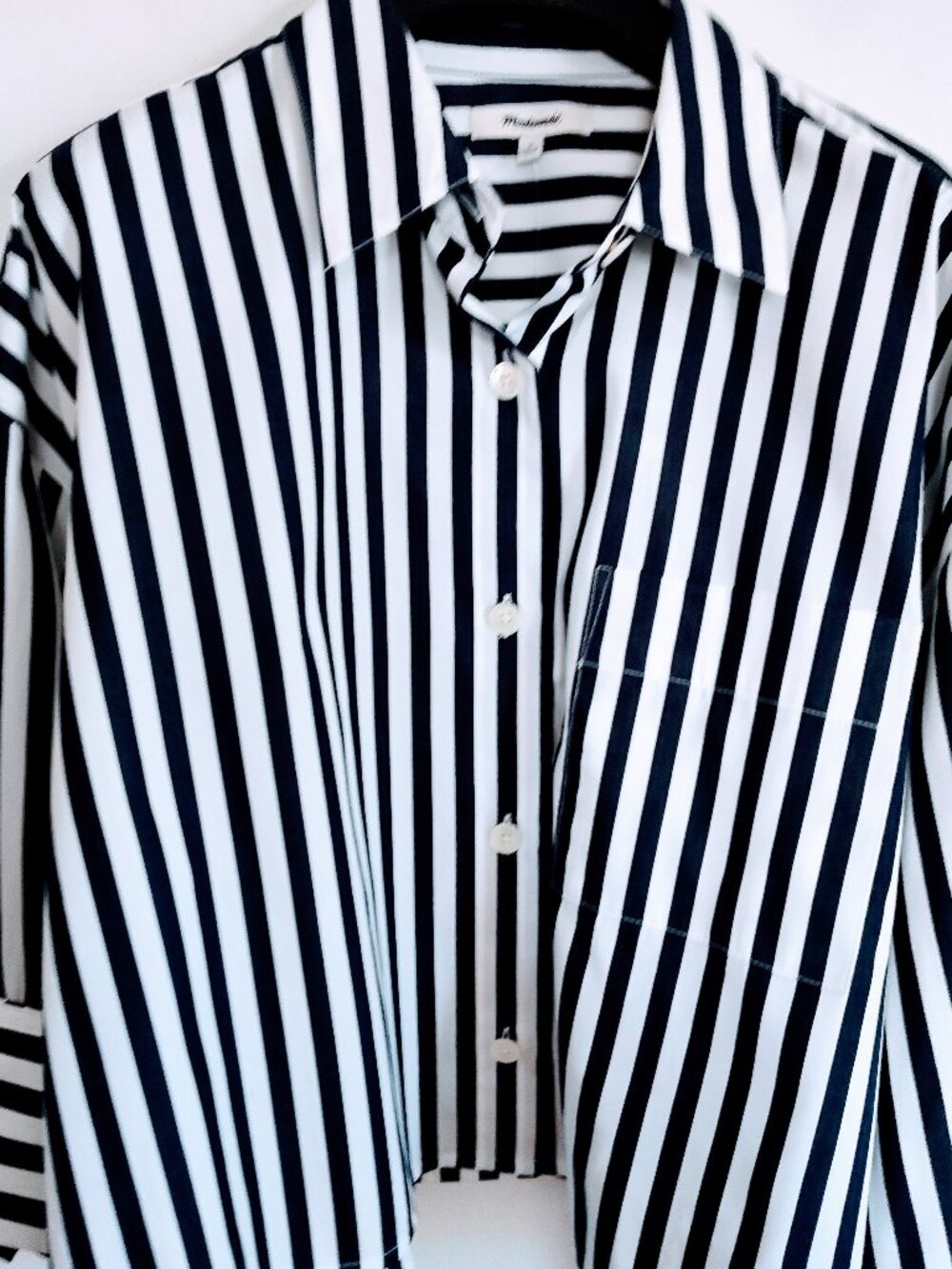 Madewell Stripe Crop Shirt - Picture 2 of 4